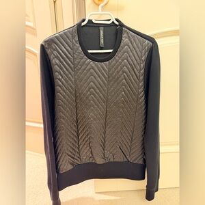 Neil Barrett MENS leather padded zipper sweatshirt black